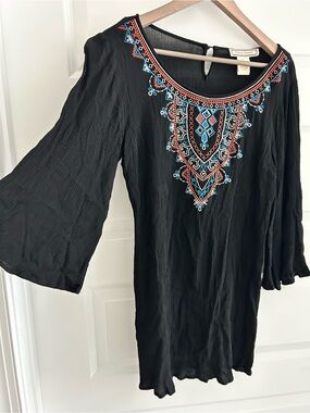 Flying Tomato Embroidered Tunic Black Size L